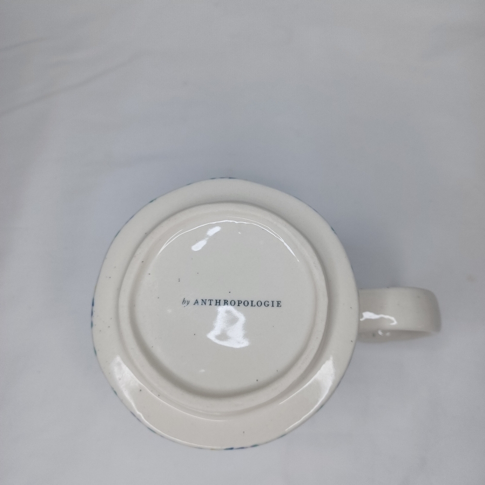 Anthropologie Blue Monogram Mug With Floral Design - Picture 4 of 6